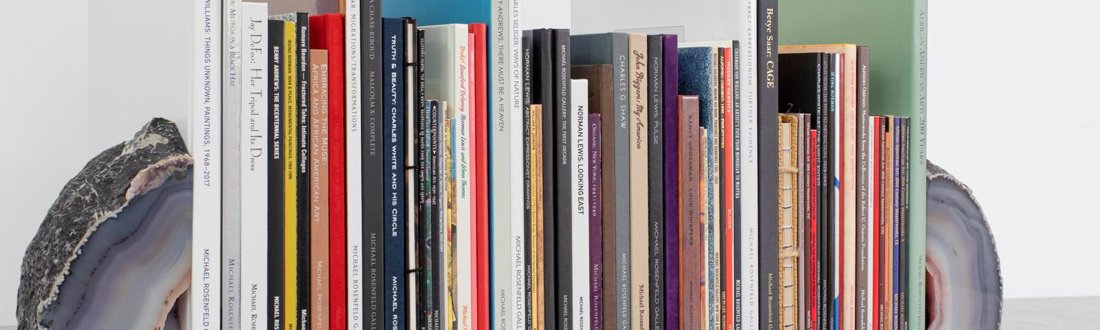 Gallery publications displayed on shelf
