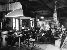 Theodore Roszak in his Greenwich Village home and studio at 1 St. Luke’s Place, c.1960