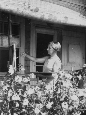 Blanche Lazzell in her Provincetown, MA studio, 1932