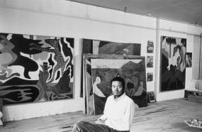 Bob Thompson in his New York studio at 6 Rivington Street, November 30, 1963