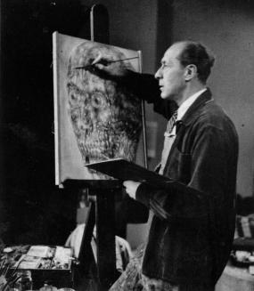 Pavel Tchelitchew working on “Head of Gold” (1947)