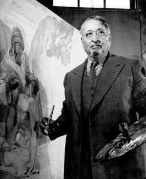 William Edouard Scott in his studio c.1935