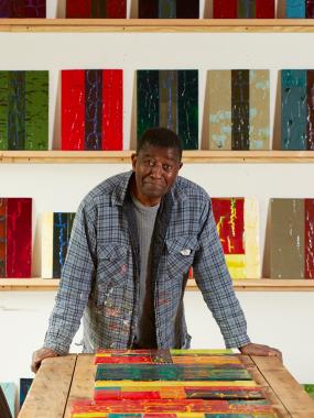 William T. Williams in his Connecticut studio, 2018