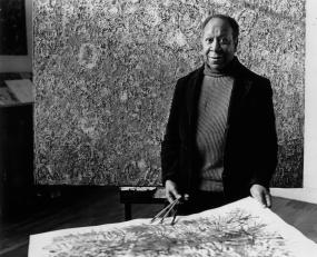 Beauford Delaney in his rue Vercingétorix studio, Paris, France, 1962
