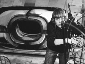Lee Bontecou in her Wooster Street studio, New York, 1964